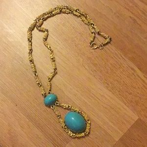 Teal Egg Gold Chain Necklace